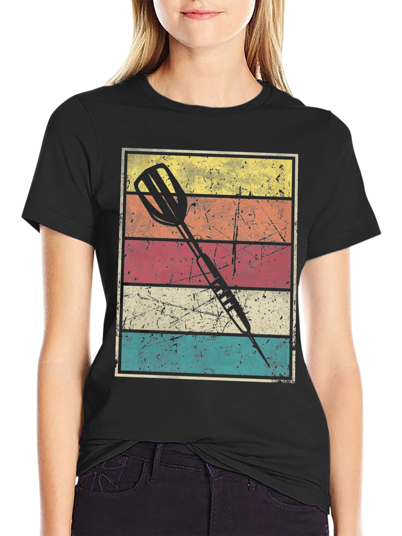 Retro Dart T-Shirt - Vintage Style Dartboard Graphic Tee
