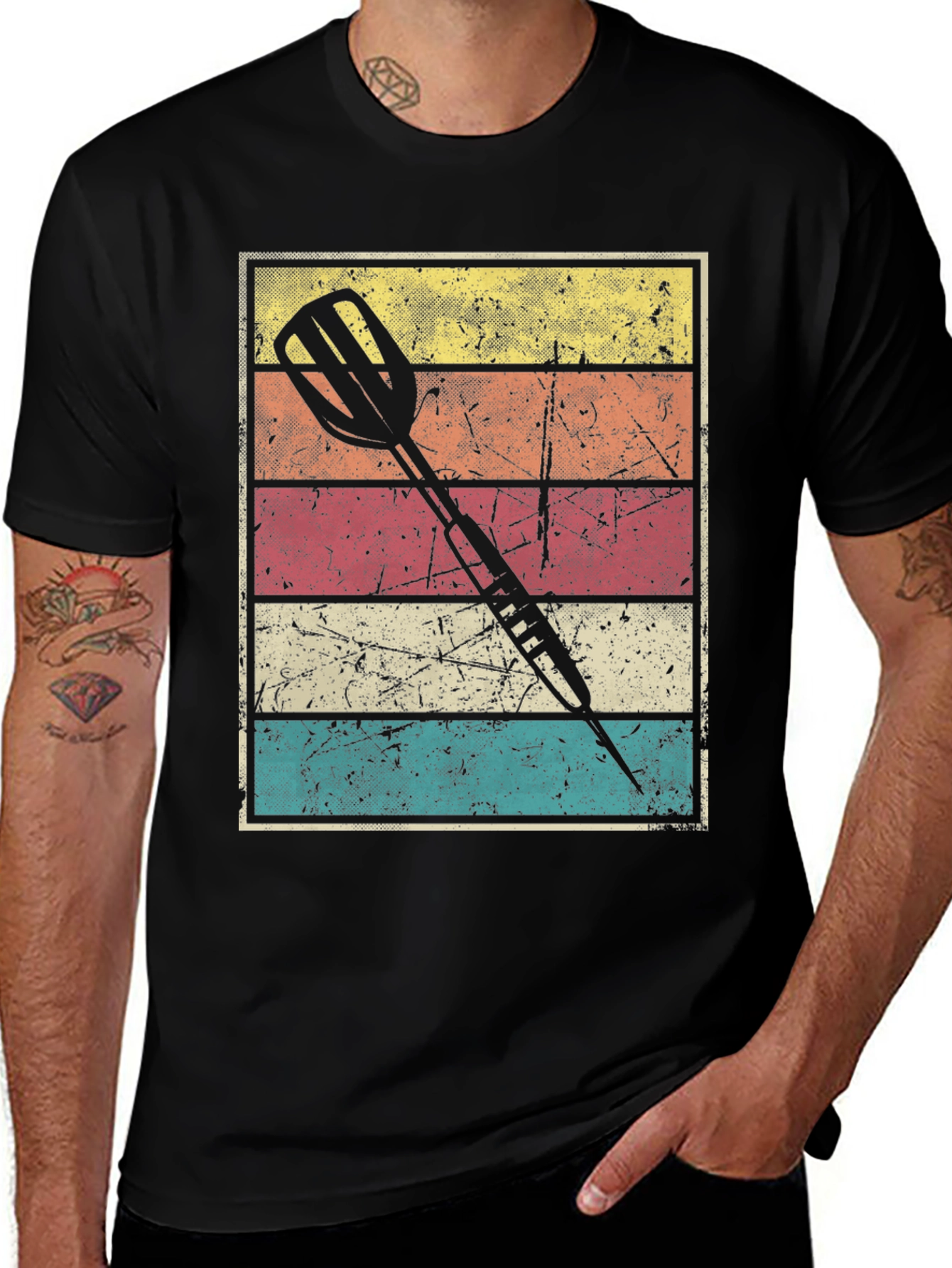 Retro Dart T-Shirt - Vintage Style Dartboard Graphic Tee