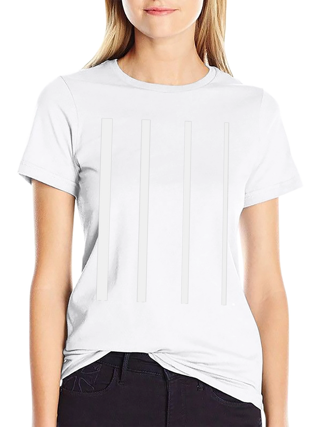Minimalist Black T-Shirt with White Stripe Design