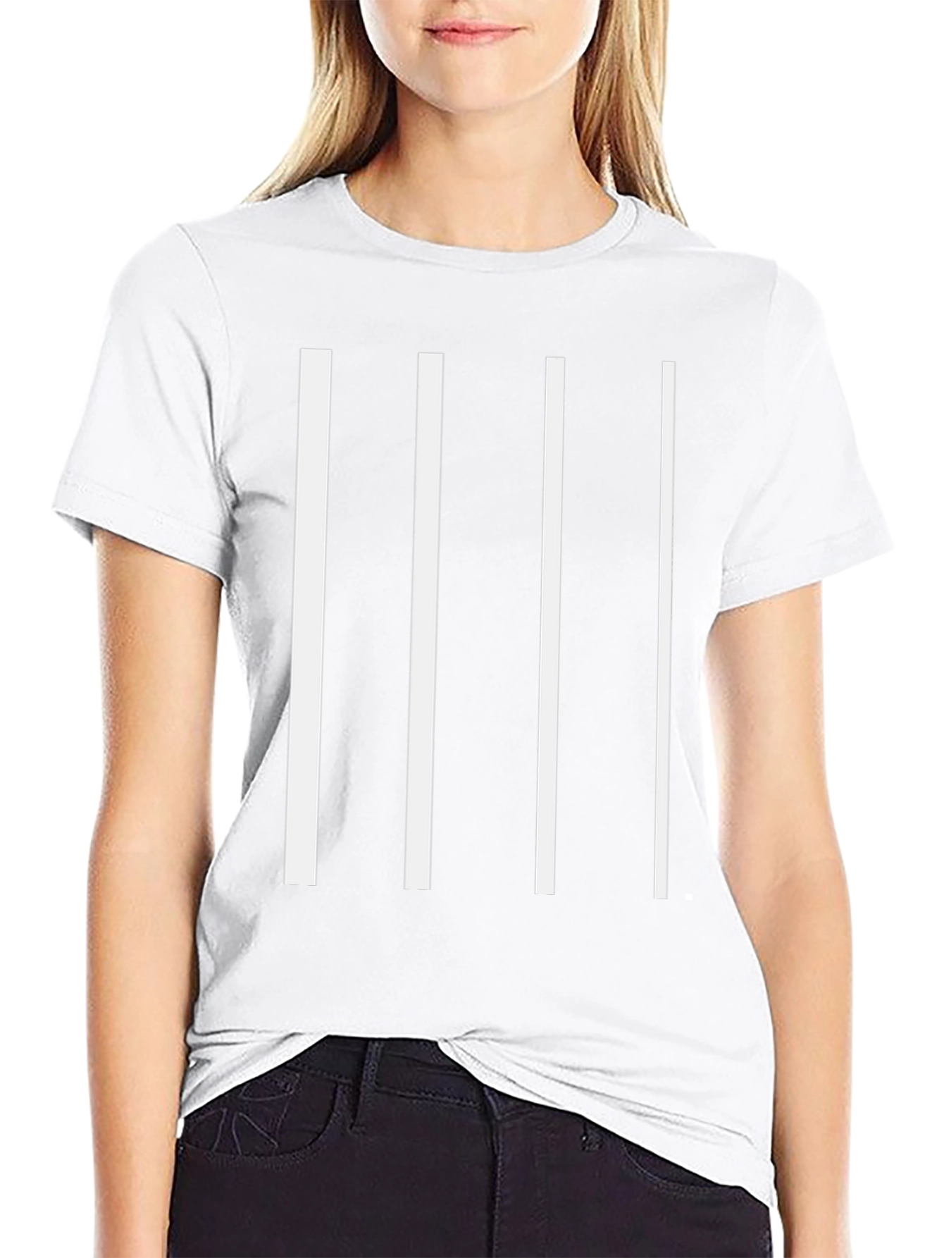 Minimalist Black T-Shirt with White Stripe Design