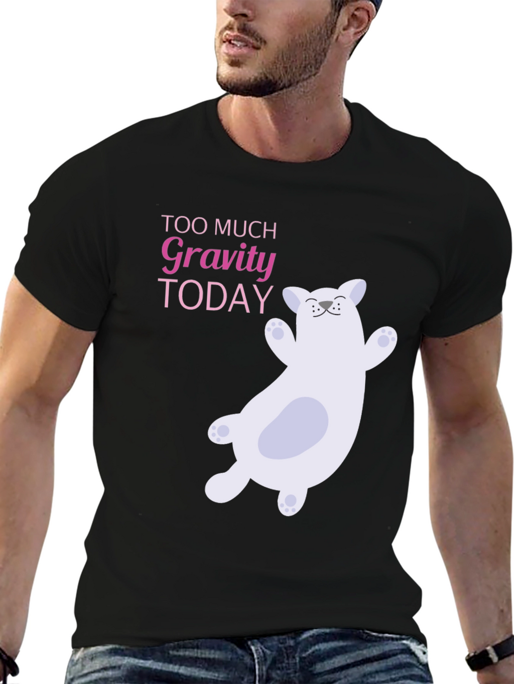 Gravity Cat Black T-Shirt