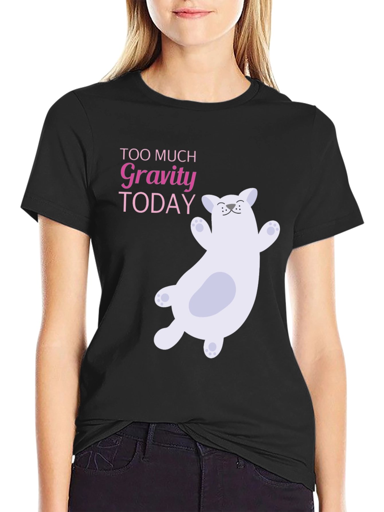 Gravity Cat Black T-Shirt