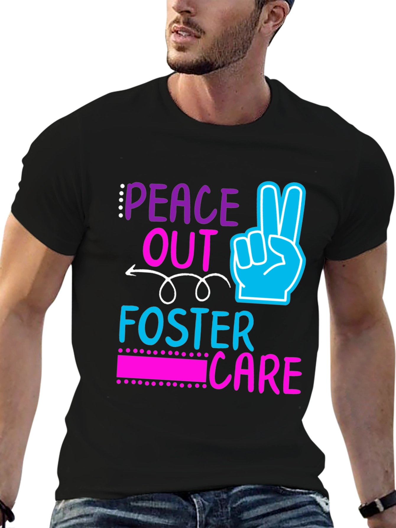 Peace Out Foster Care Graphic Tee