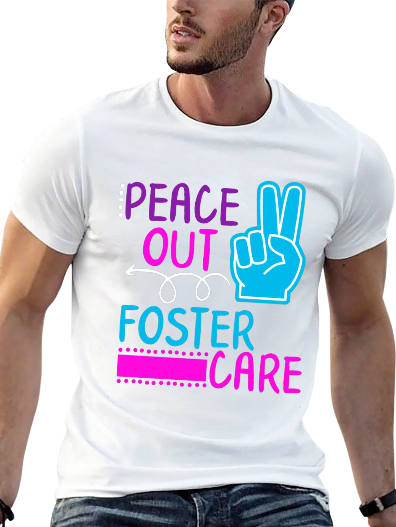 Peace Out Foster Care Graphic Tee