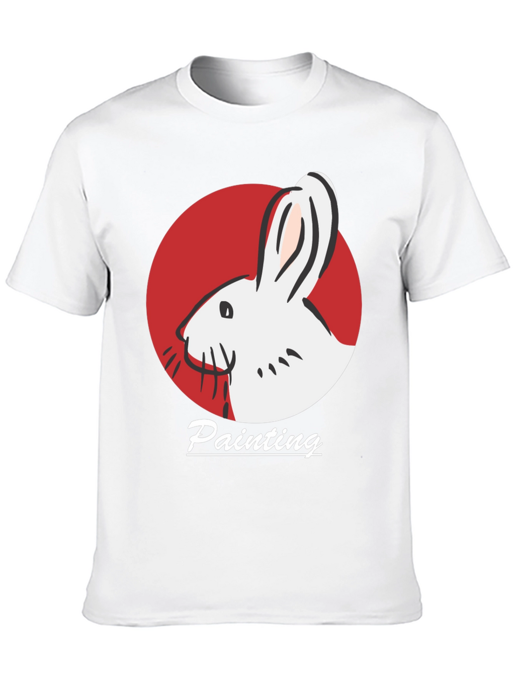 Rabbit Painting Black T-Shirt