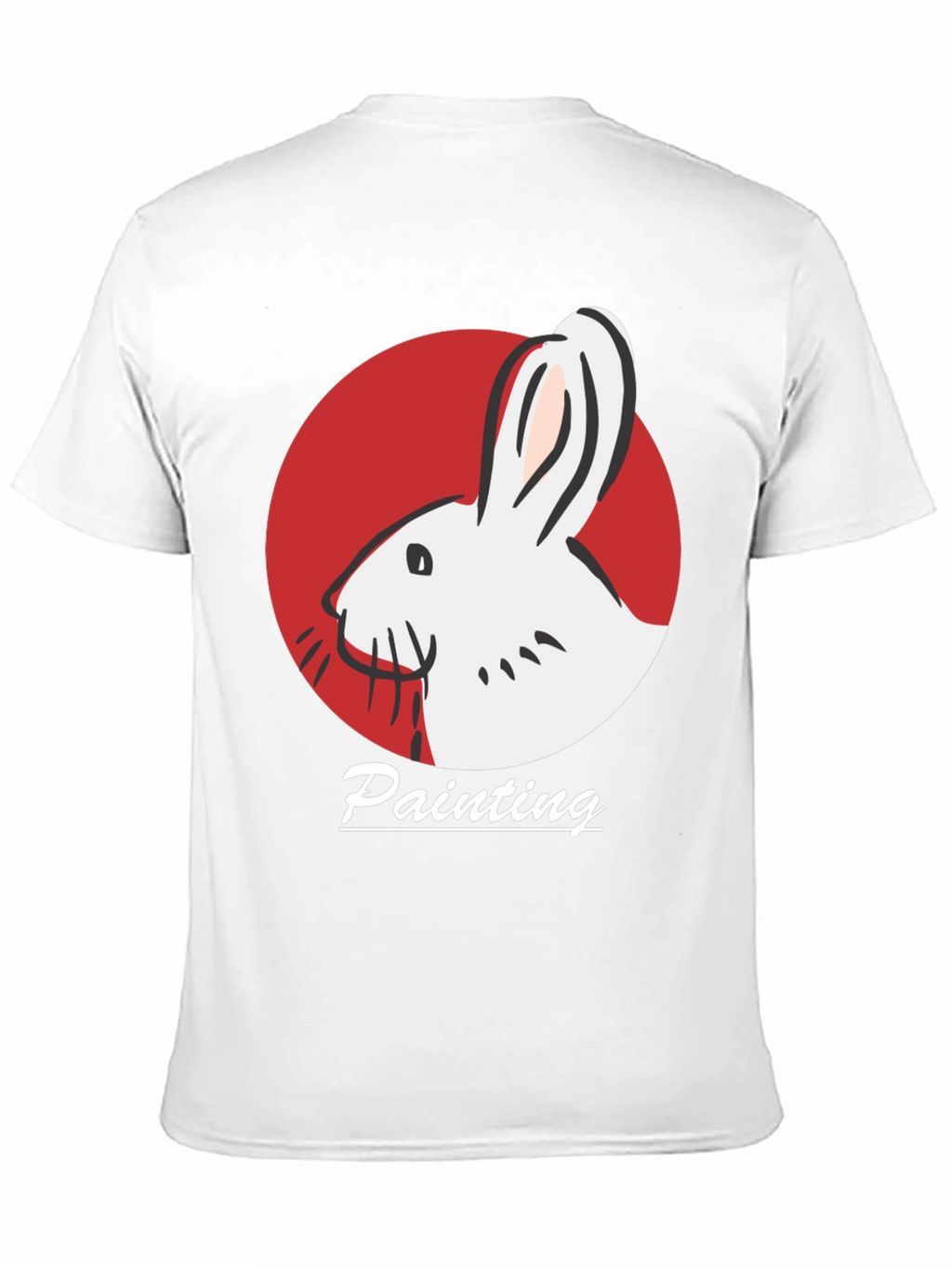 Rabbit Painting Black T-Shirt