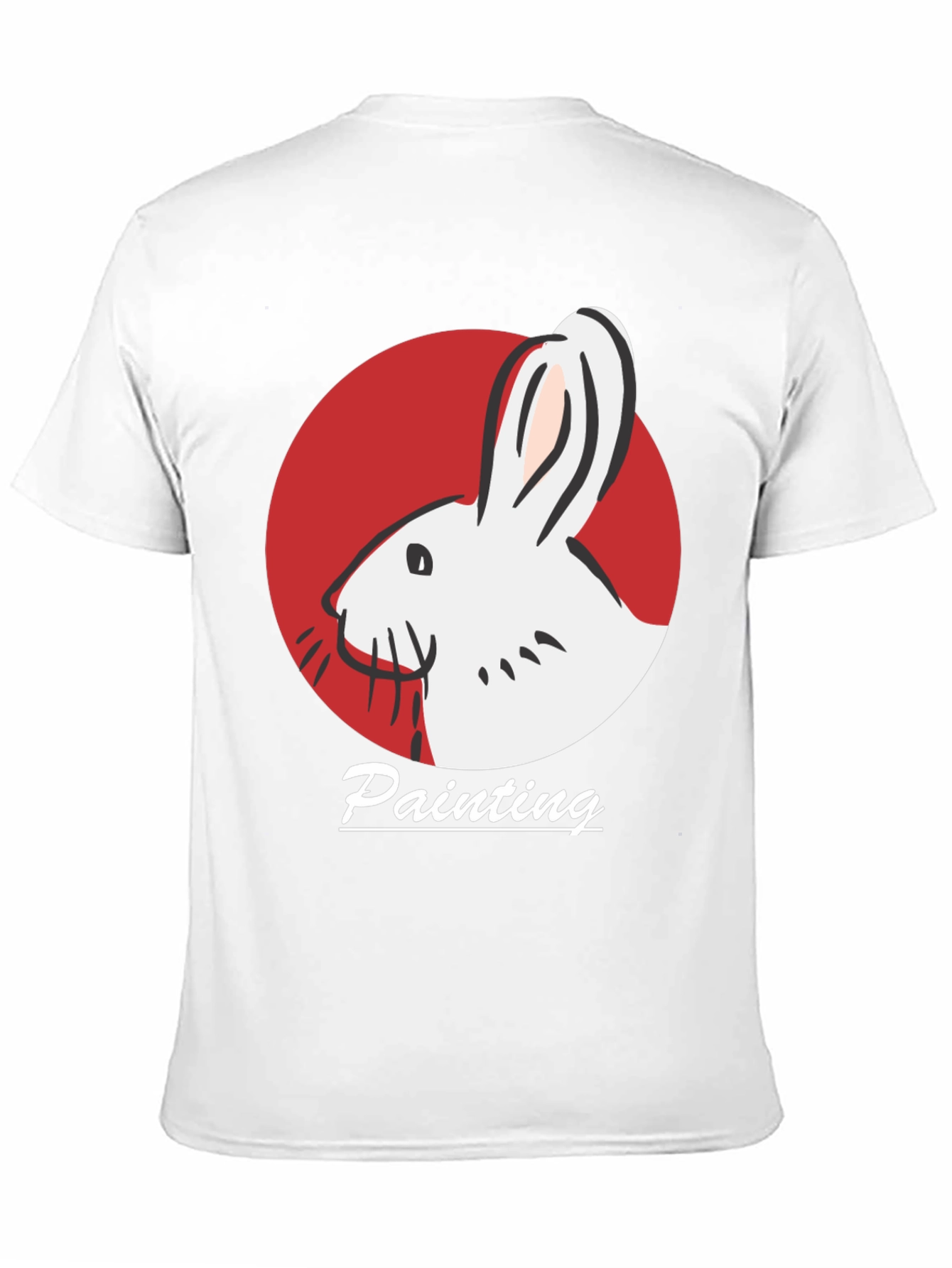 Rabbit Painting Black T-Shirt