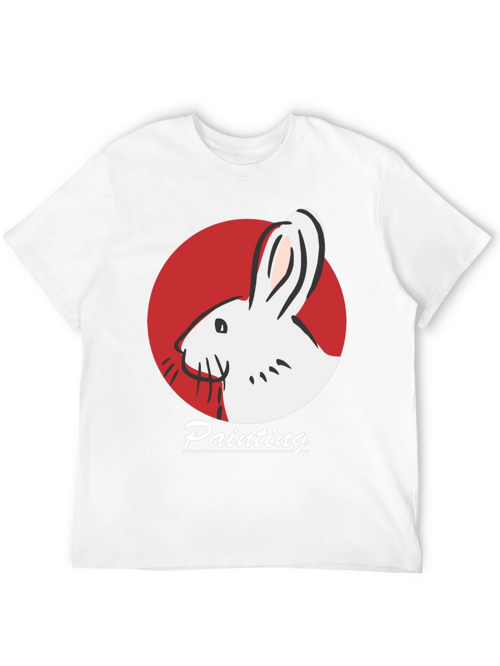 Rabbit Painting Black T-Shirt