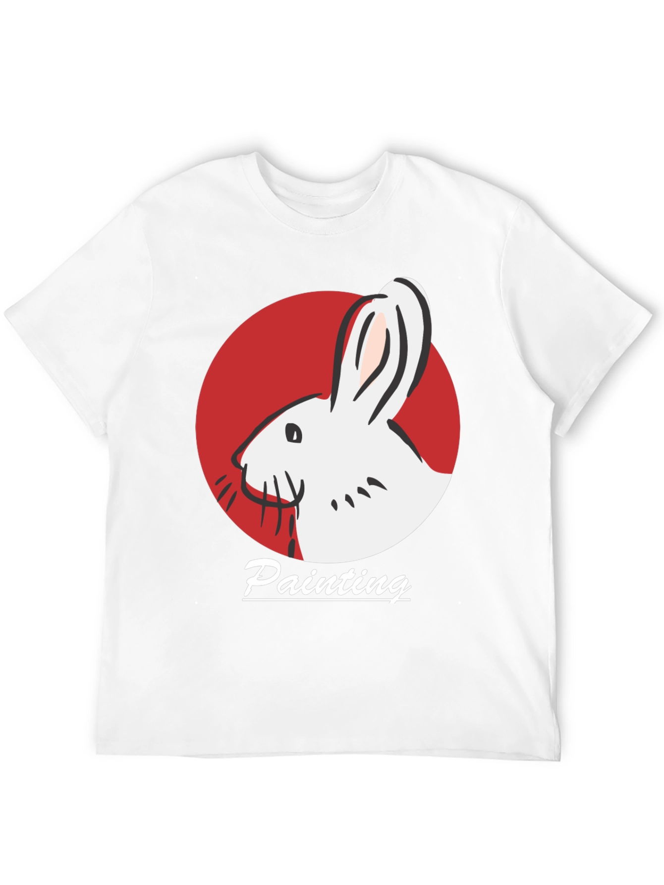 Rabbit Painting Black T-Shirt