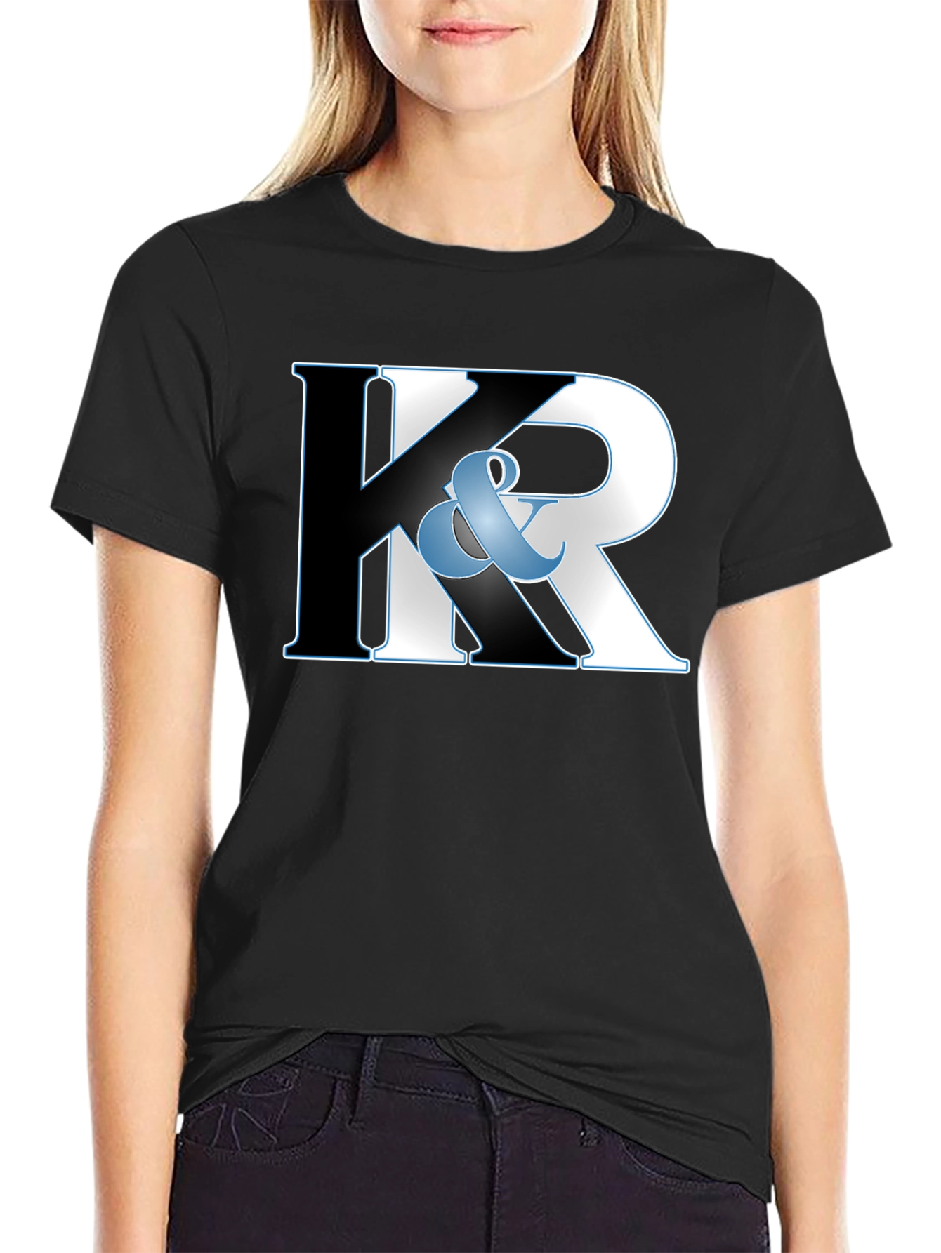 K & R Black Graphic T-Shirt