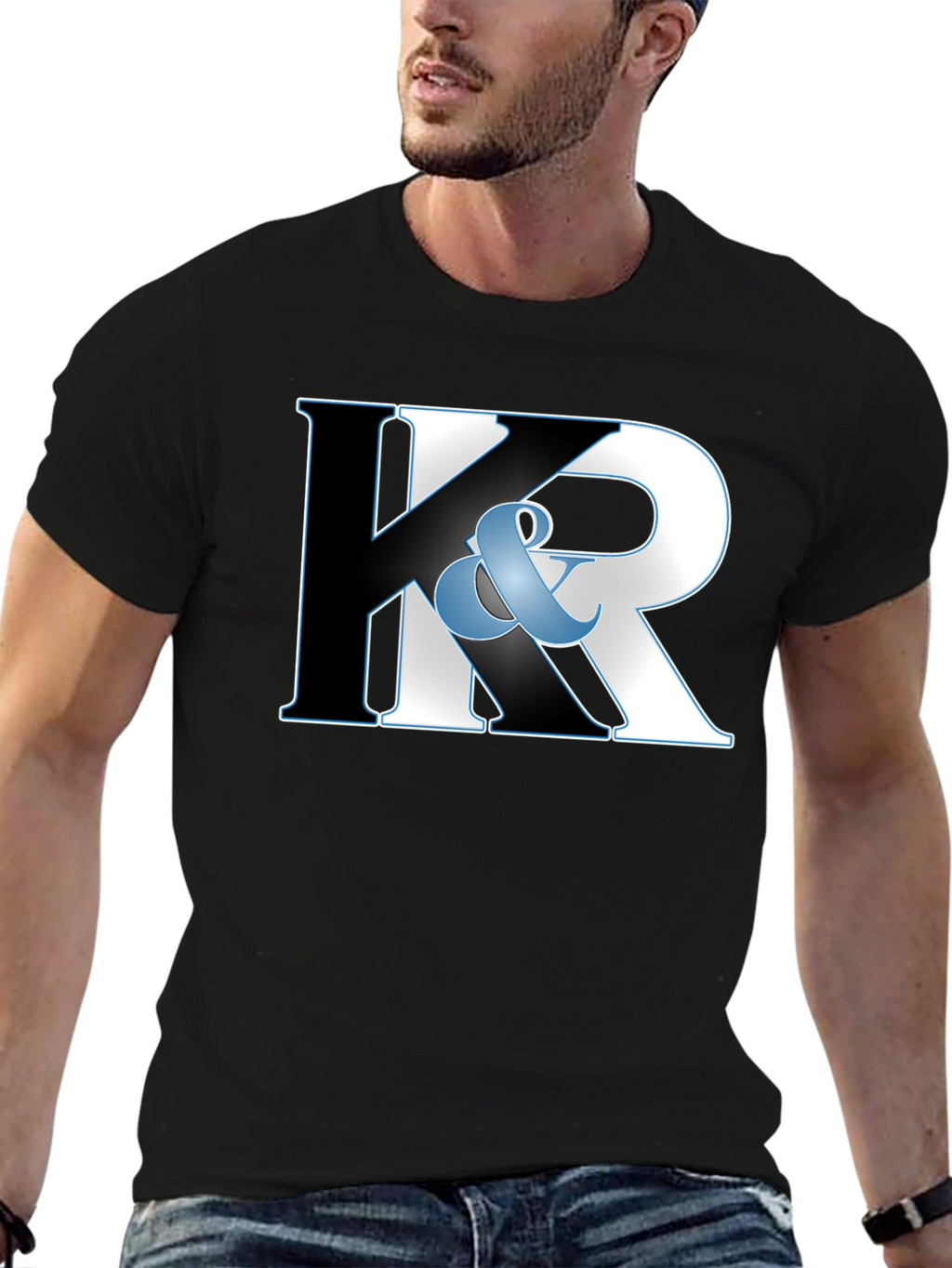 K & R Black Graphic T-Shirt