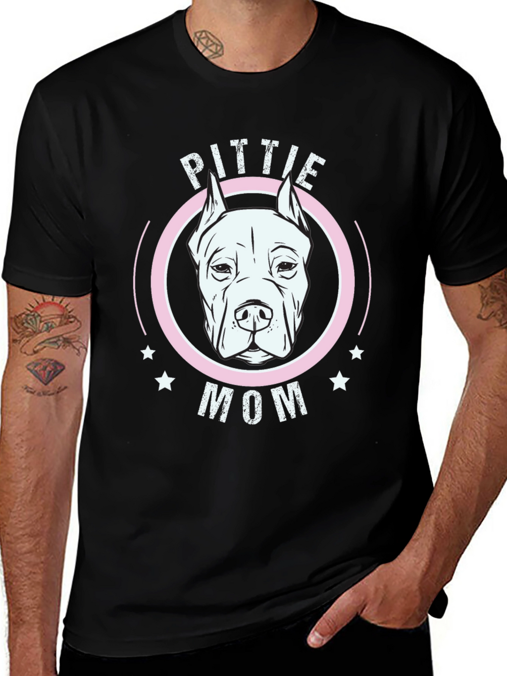 Pittie Mom Graphic T-Shirt - Dog Lover Tee