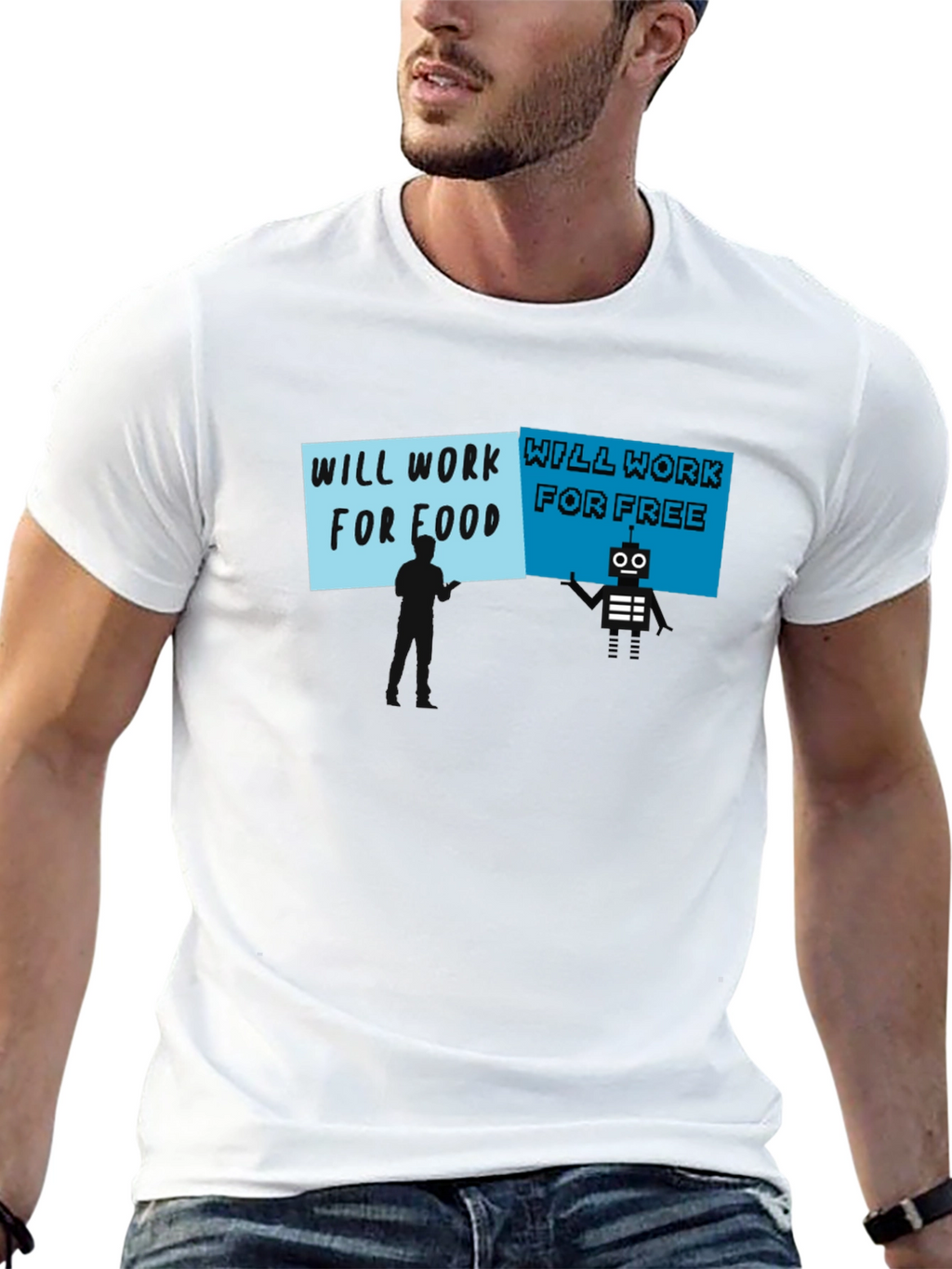 Will Work for Food vs. Free T-Shirt