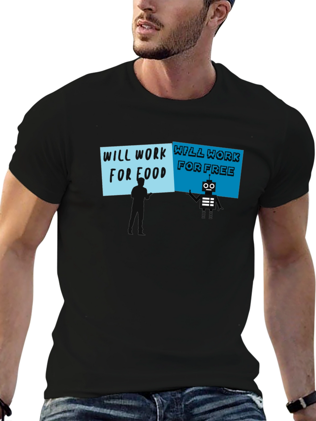 Will Work for Food vs. Free T-Shirt