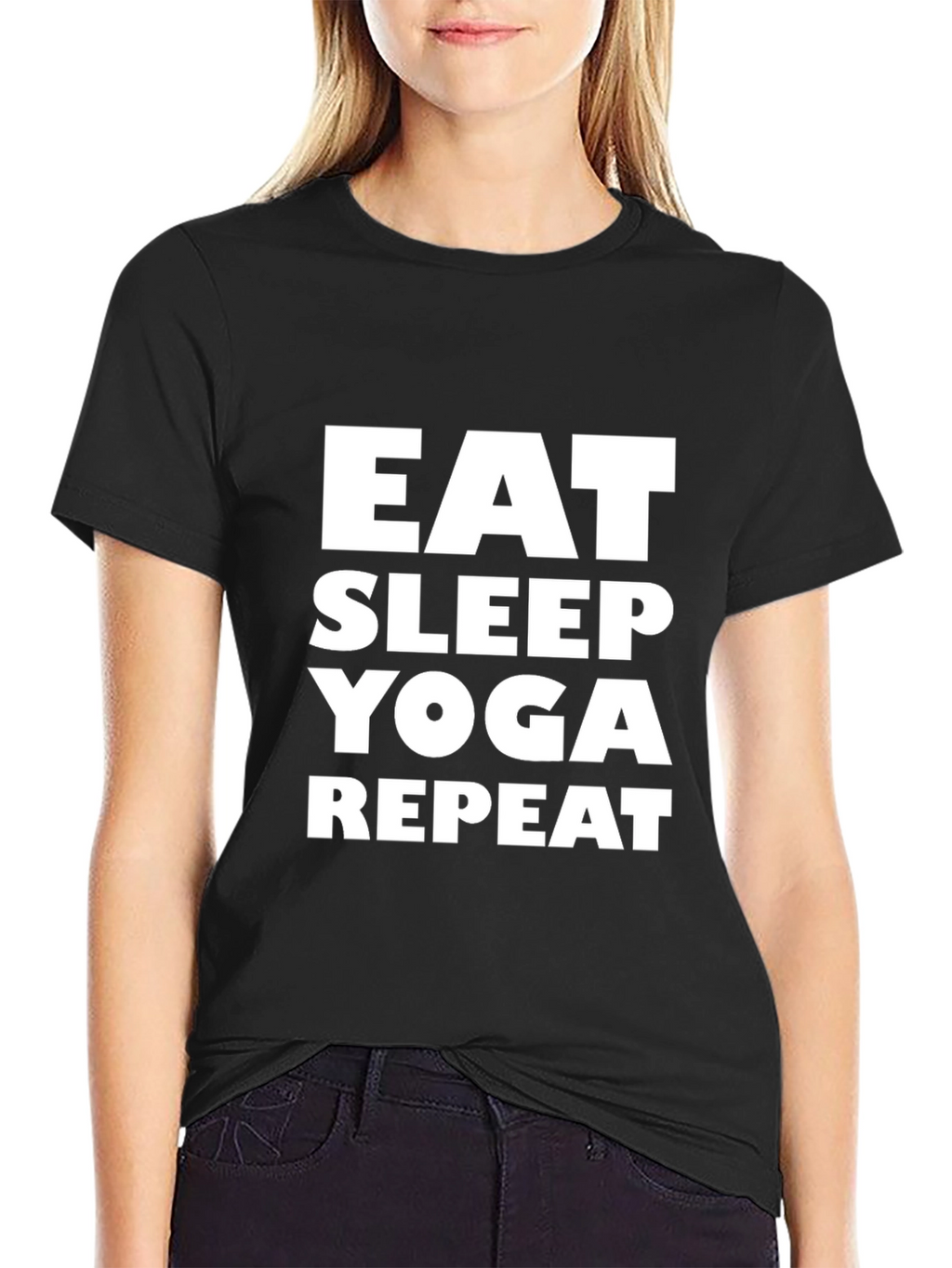 Eat Sleep Yoga Repeat Graphic T-Shirt