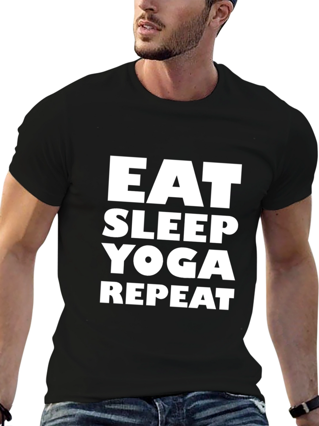 Eat Sleep Yoga Repeat Graphic T-Shirt