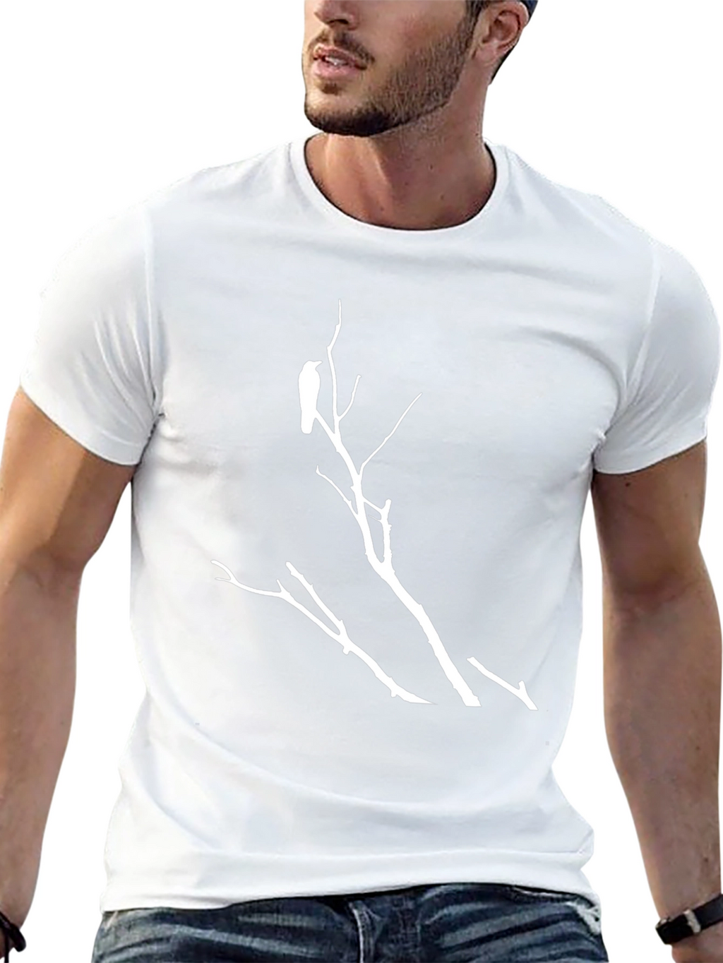 Raven on Branch Graphic T-Shirt