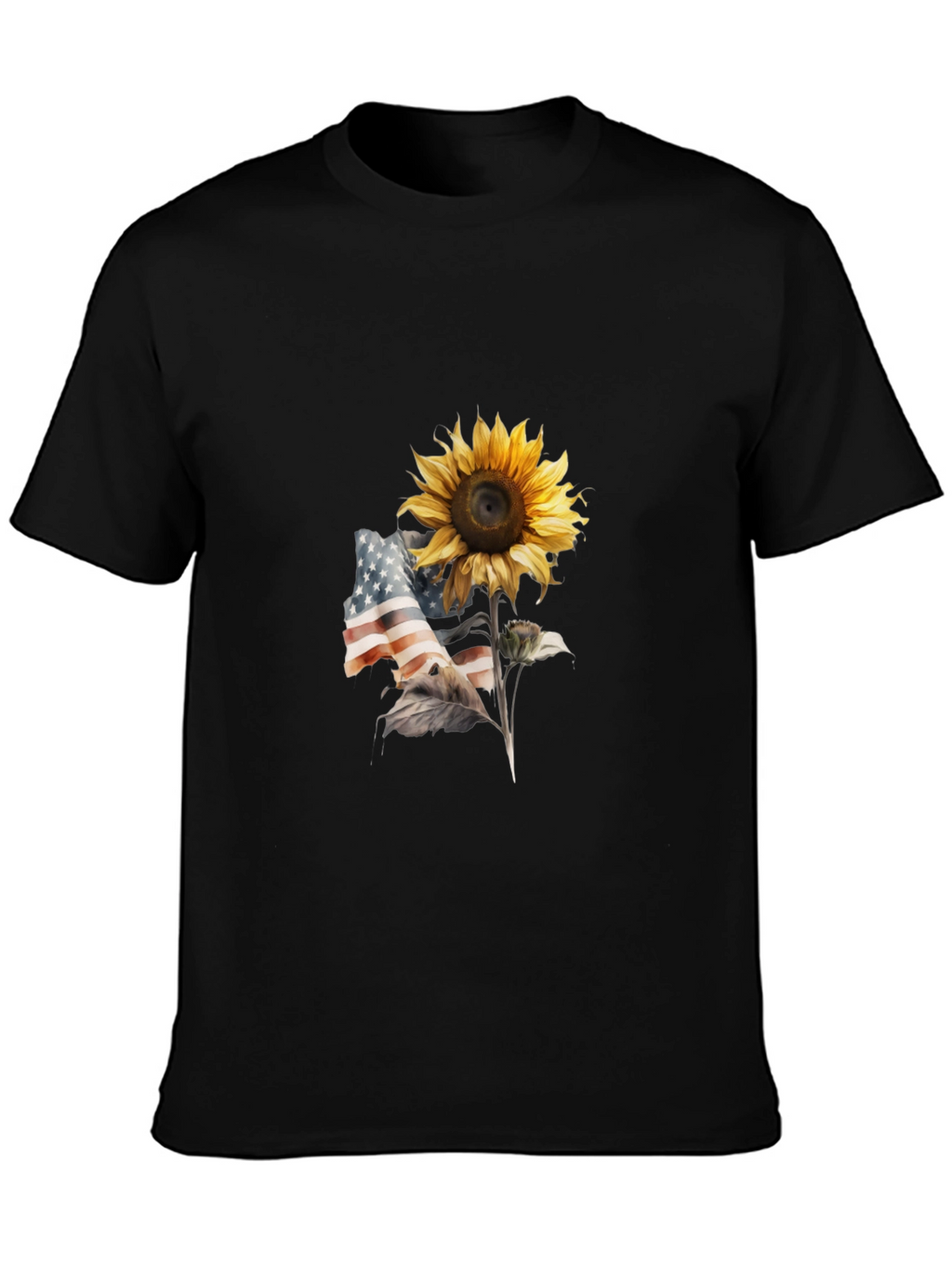 Sunflower USA Flag Graphic Tee