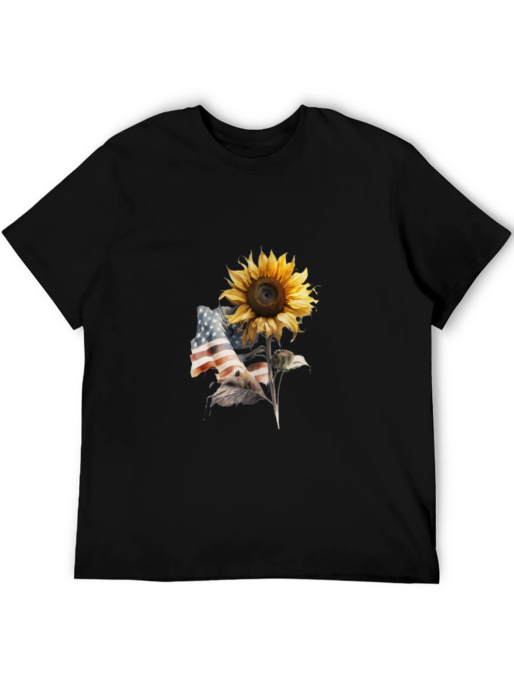 Sunflower USA Flag Graphic Tee