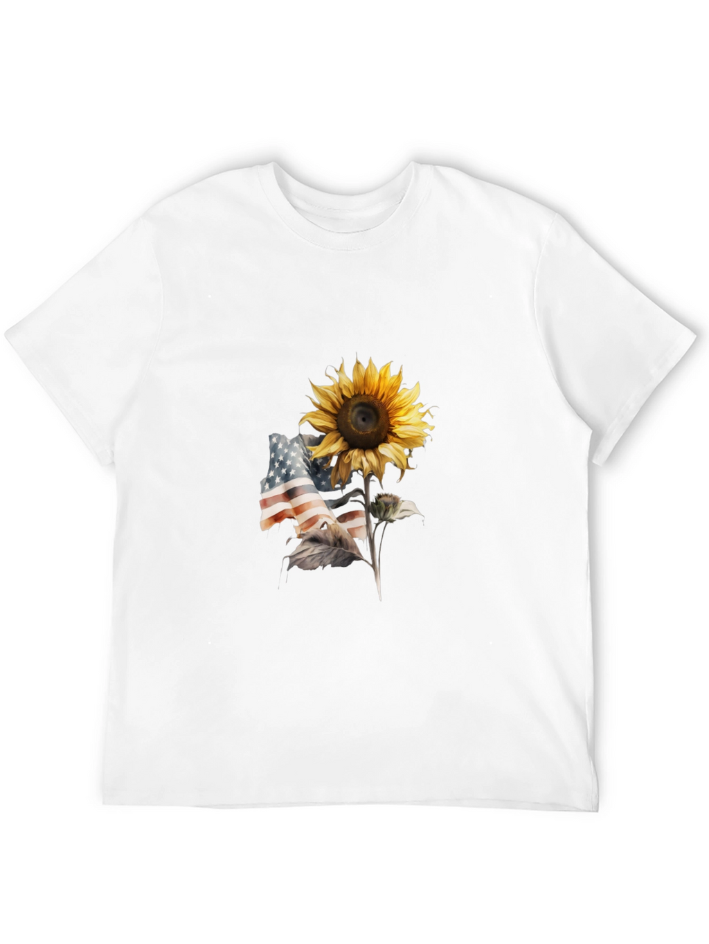 Sunflower USA Flag Graphic Tee