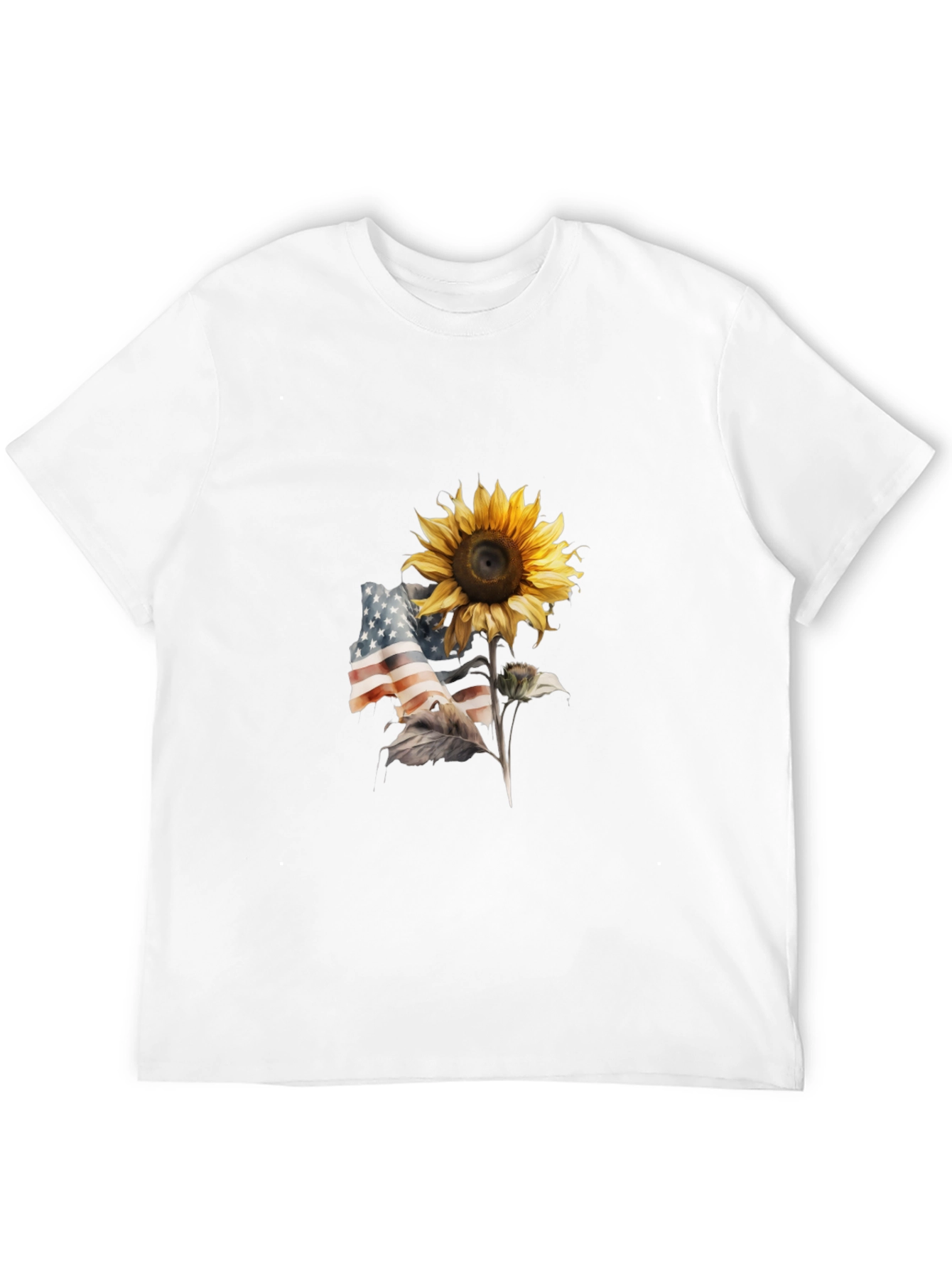 Sunflower USA Flag Graphic Tee