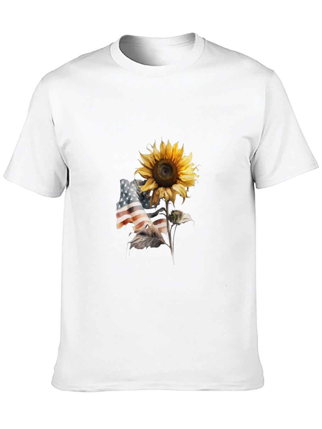 Sunflower USA Flag Graphic Tee