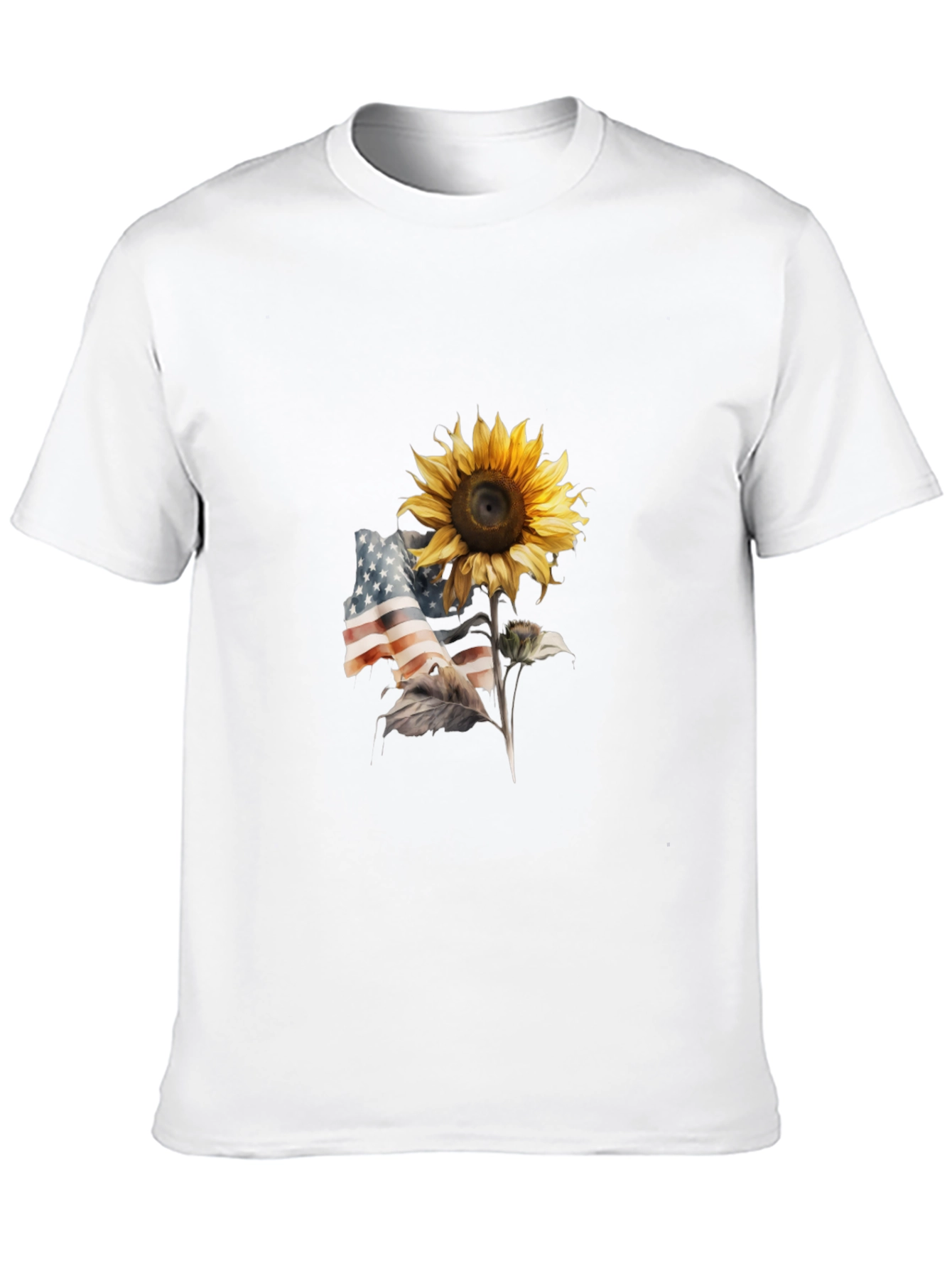Sunflower USA Flag Graphic Tee