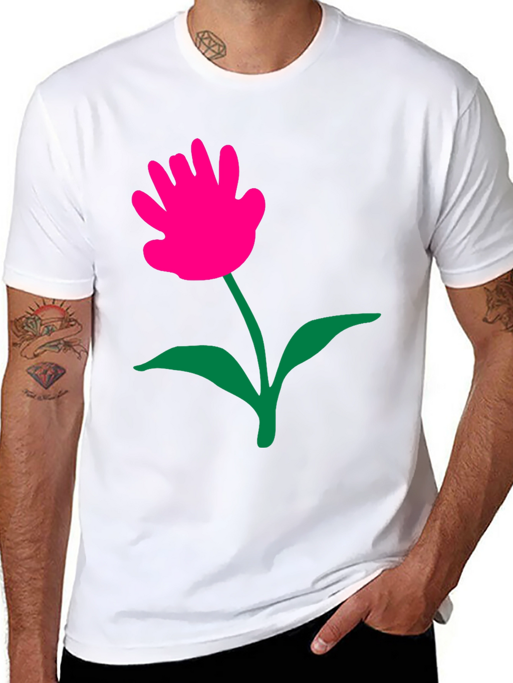 Funky Flower Graphic Tee - Black