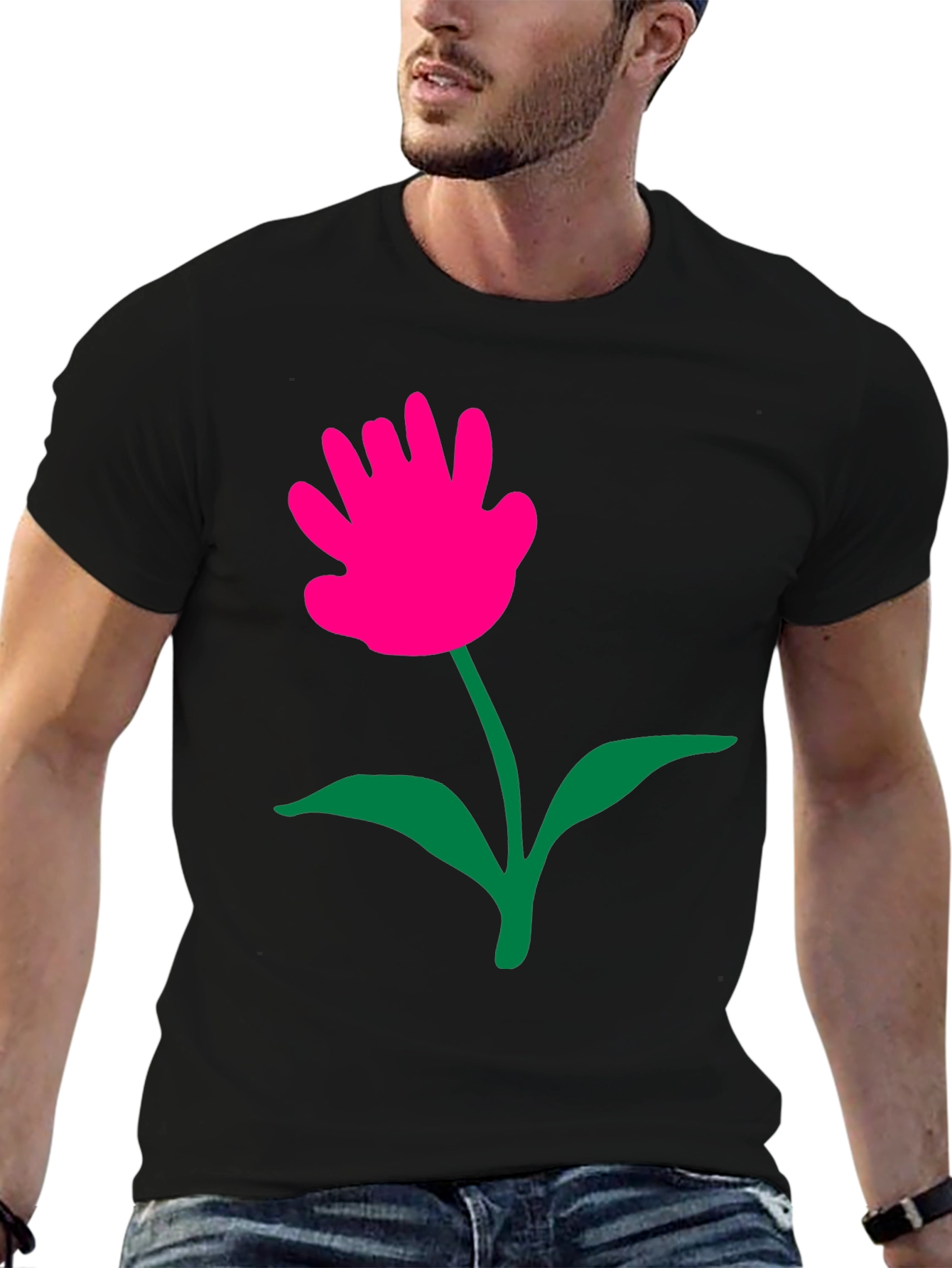 Funky Flower Graphic Tee - Black