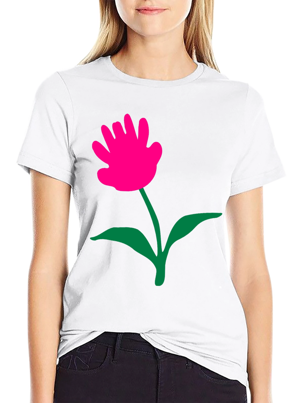 Funky Flower Graphic Tee - Black