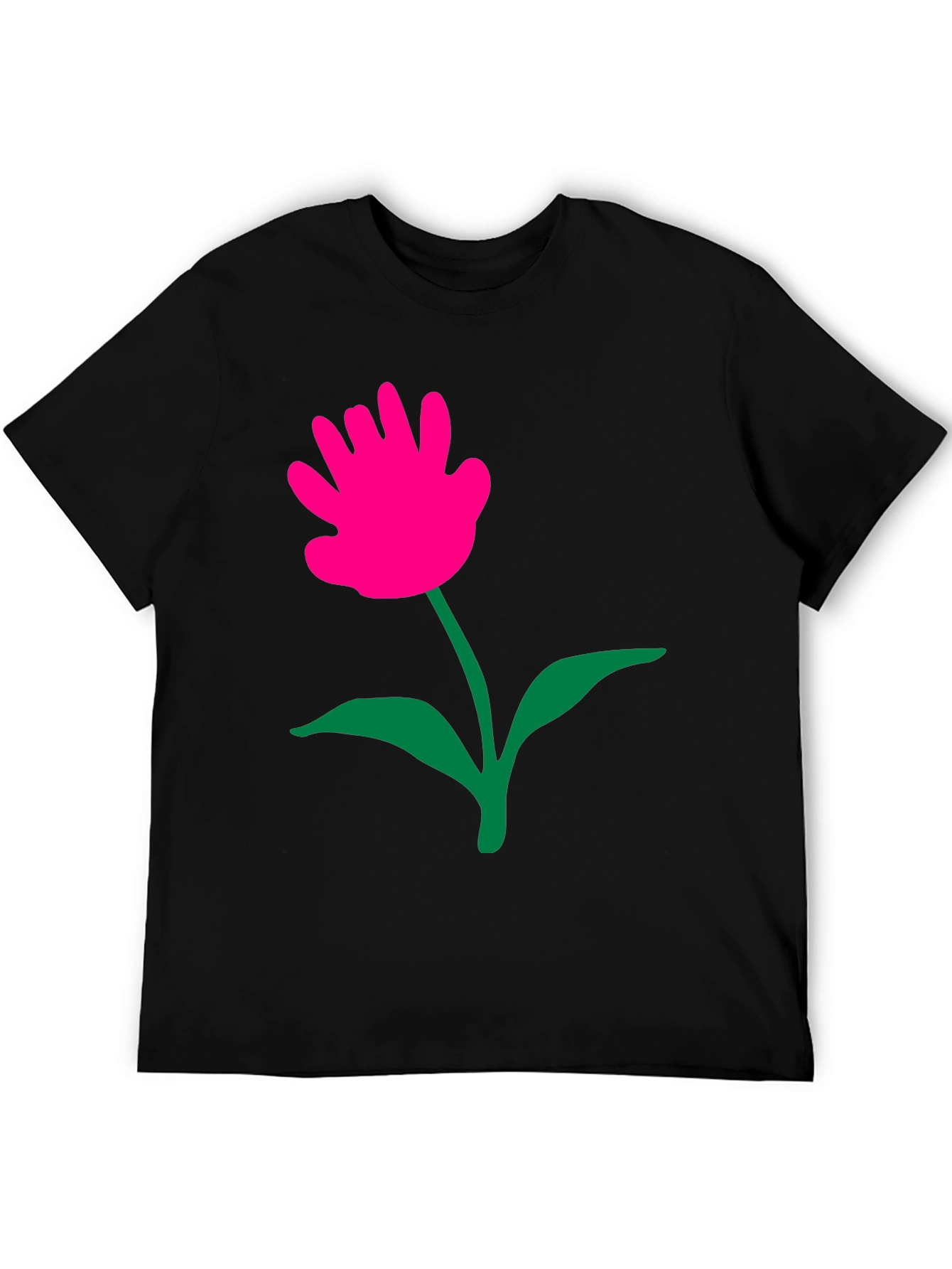 Funky Flower Graphic Tee - Black