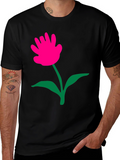 Funky Flower Graphic Tee - Black