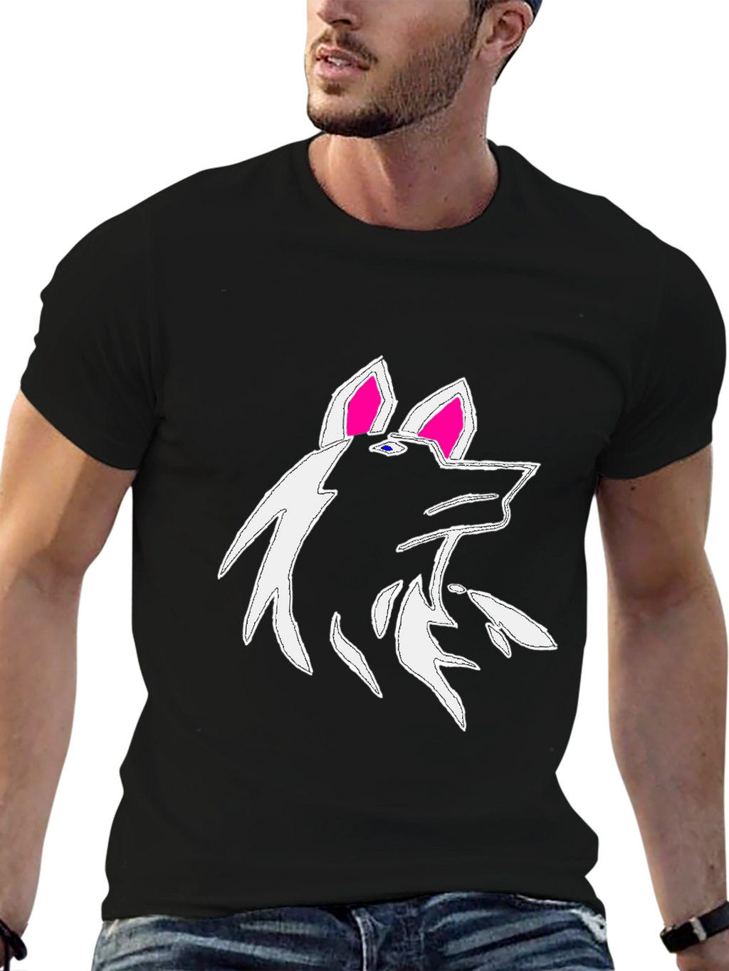 Wolf Graphic Black T-Shirt - Unique Design
