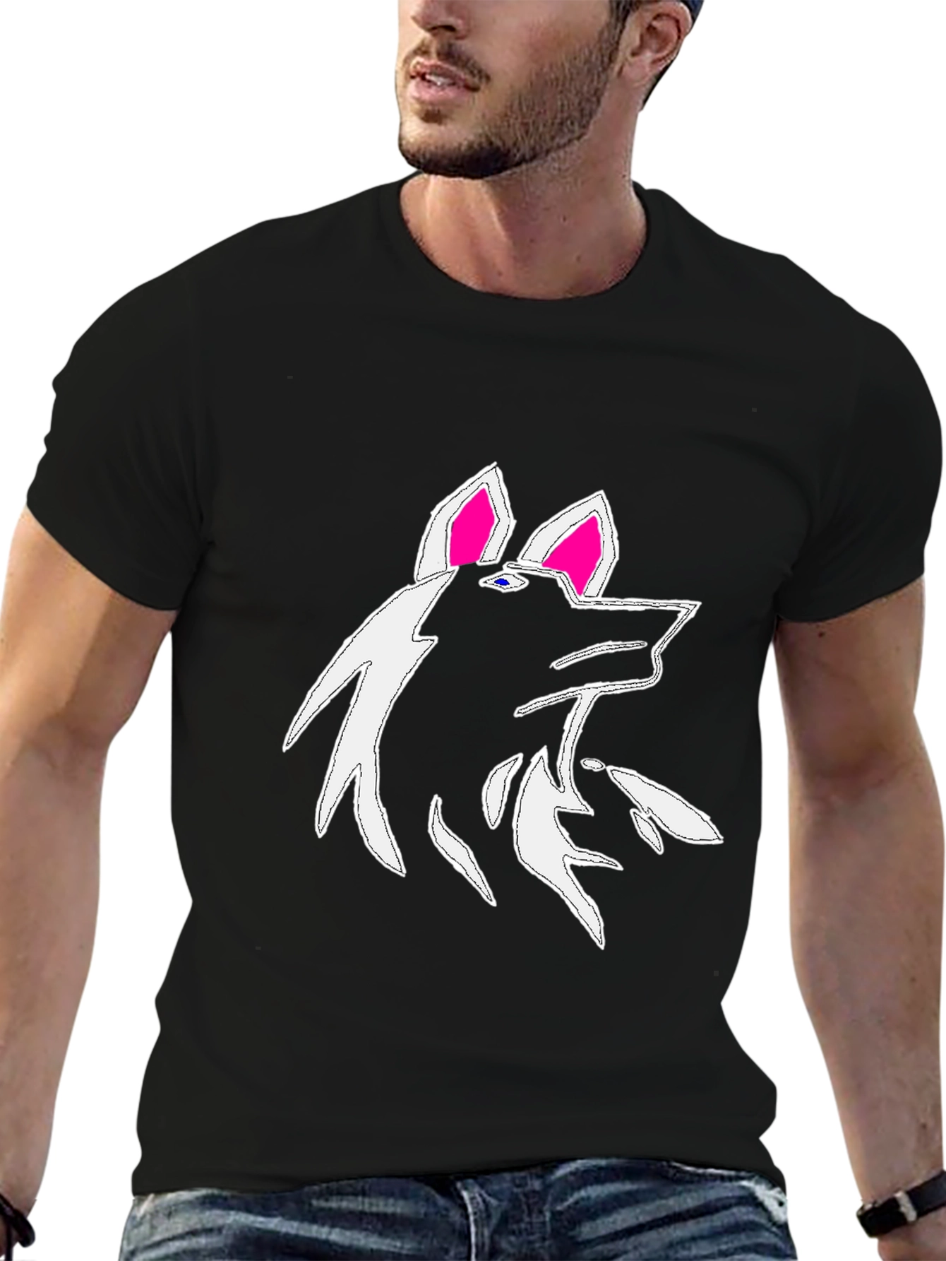 Wolf Graphic Black T-Shirt - Unique Design