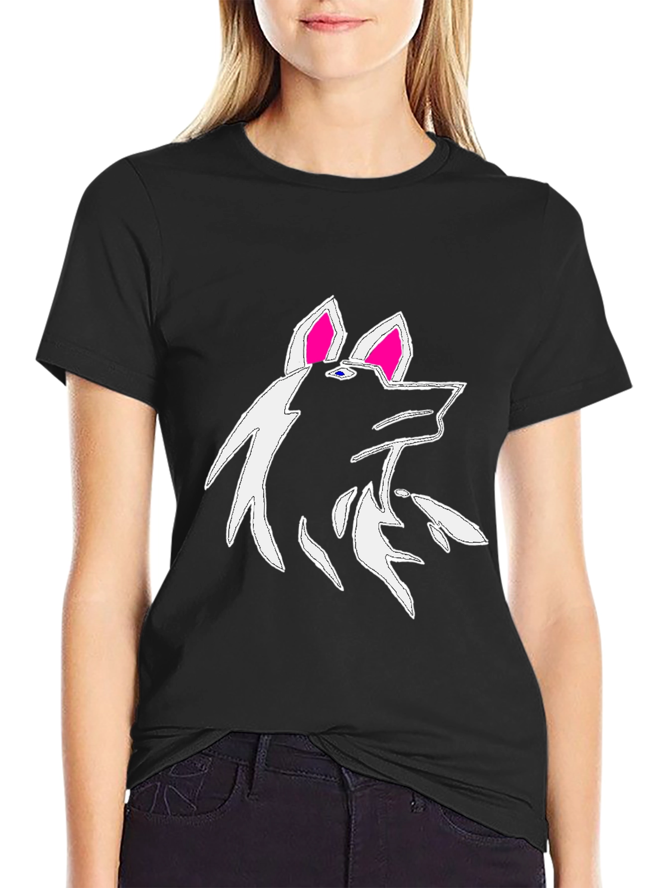Wolf Graphic Black T-Shirt - Unique Design