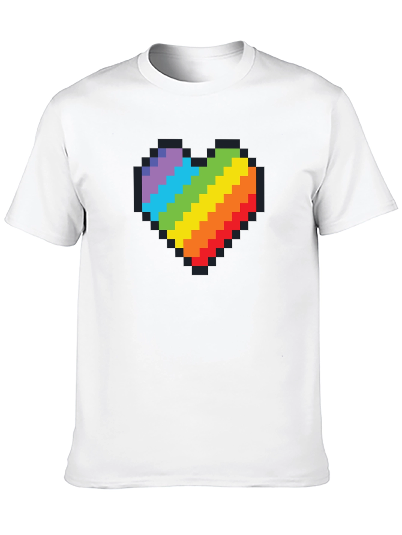 Pixel Heart Pride T-Shirt - Black