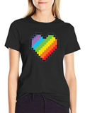 Pixel Heart Pride T-Shirt - Black