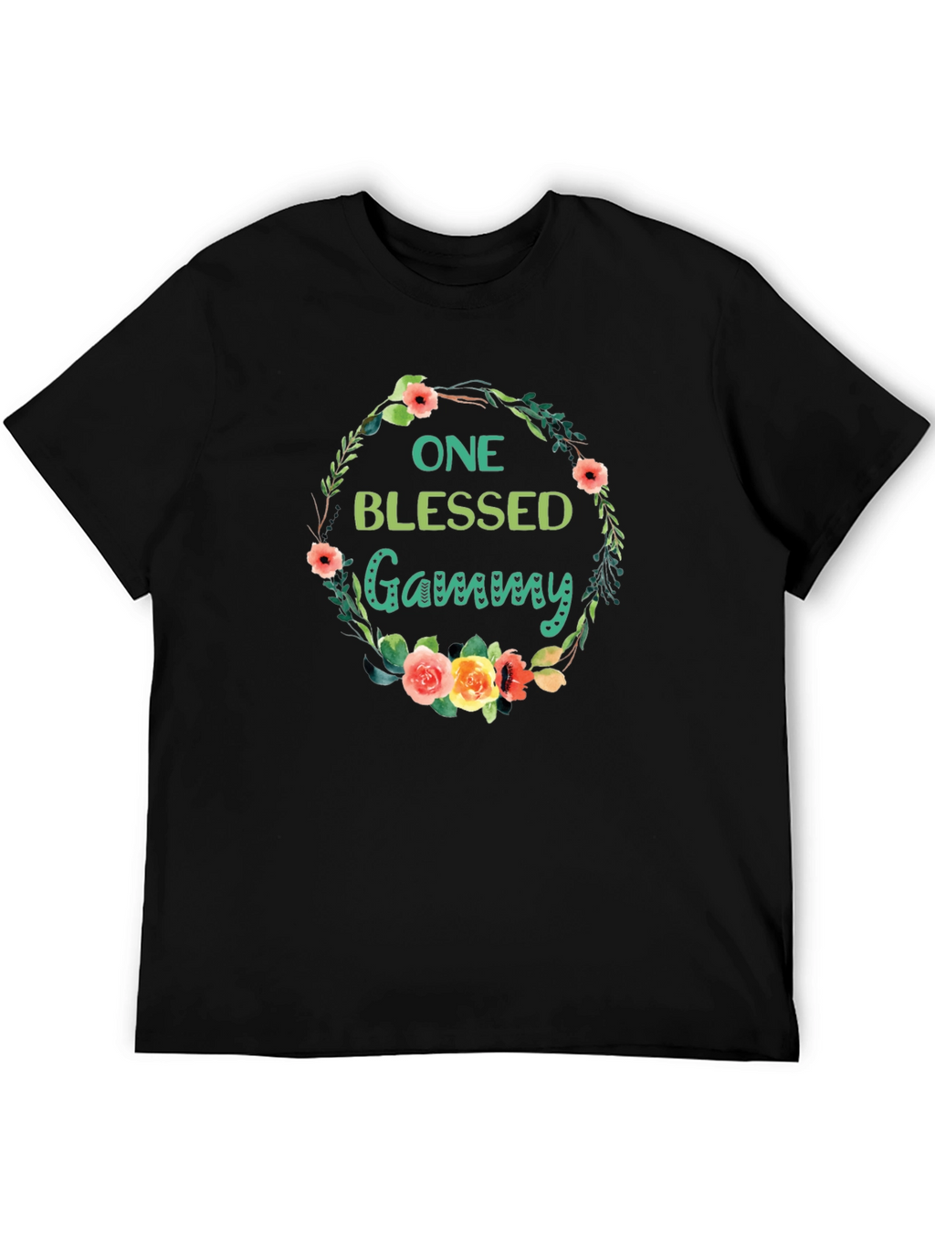 Blessed Gammy Floral Wreath Graphic Tee