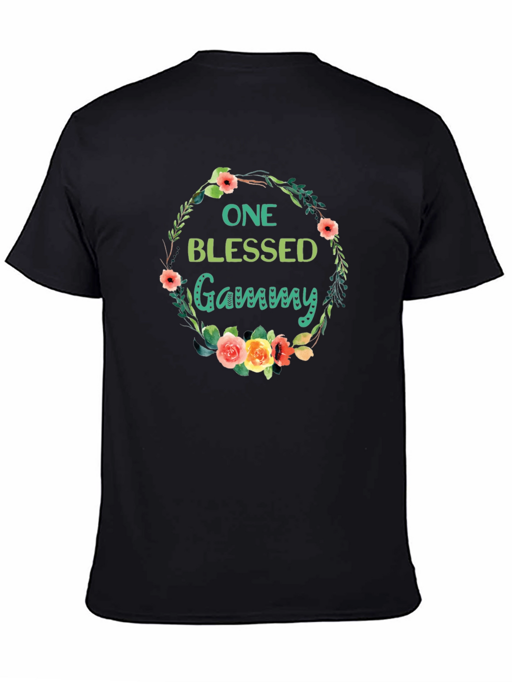 Blessed Gammy Floral Wreath Graphic Tee