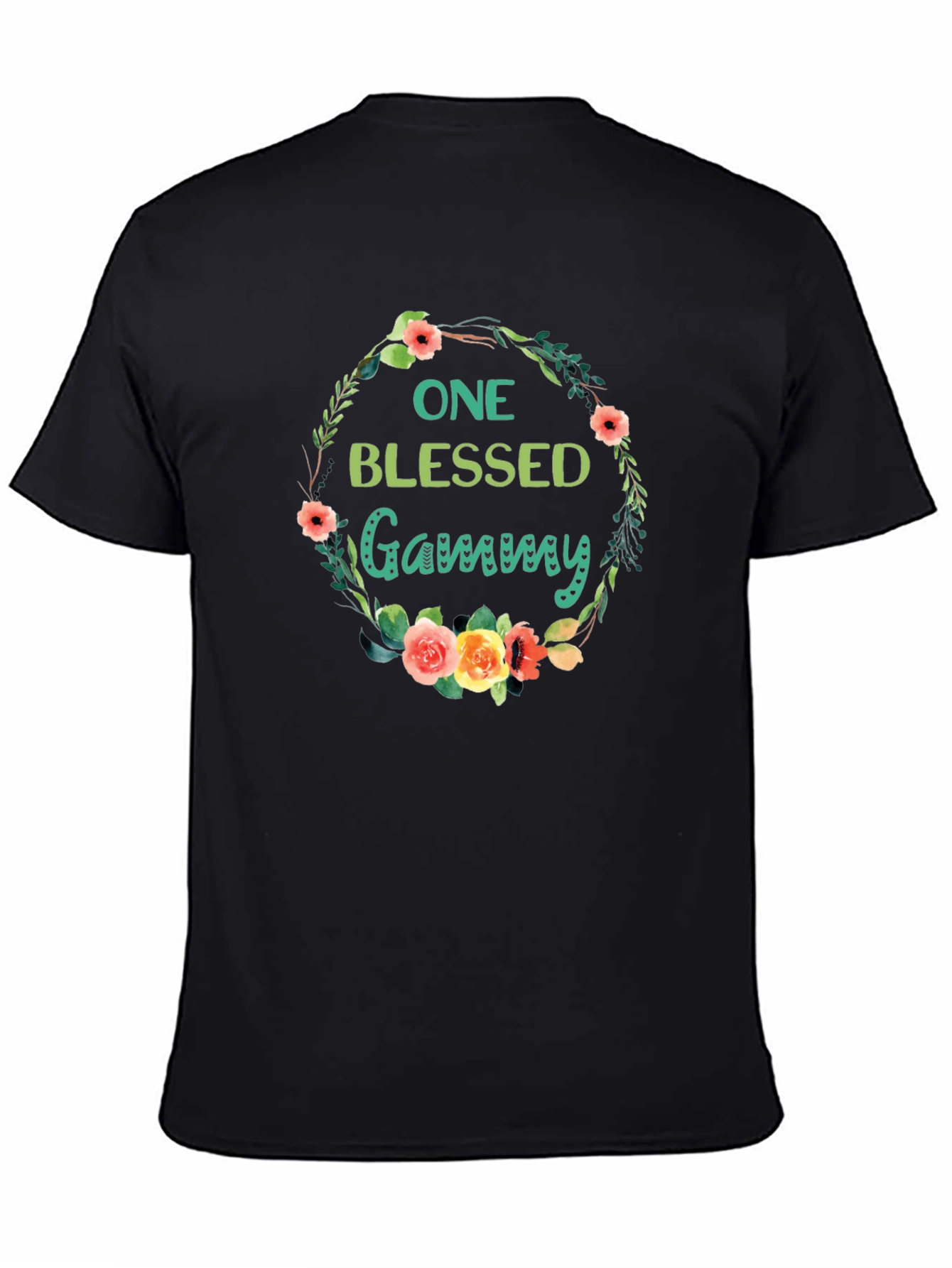 Blessed Gammy Floral Wreath Graphic Tee