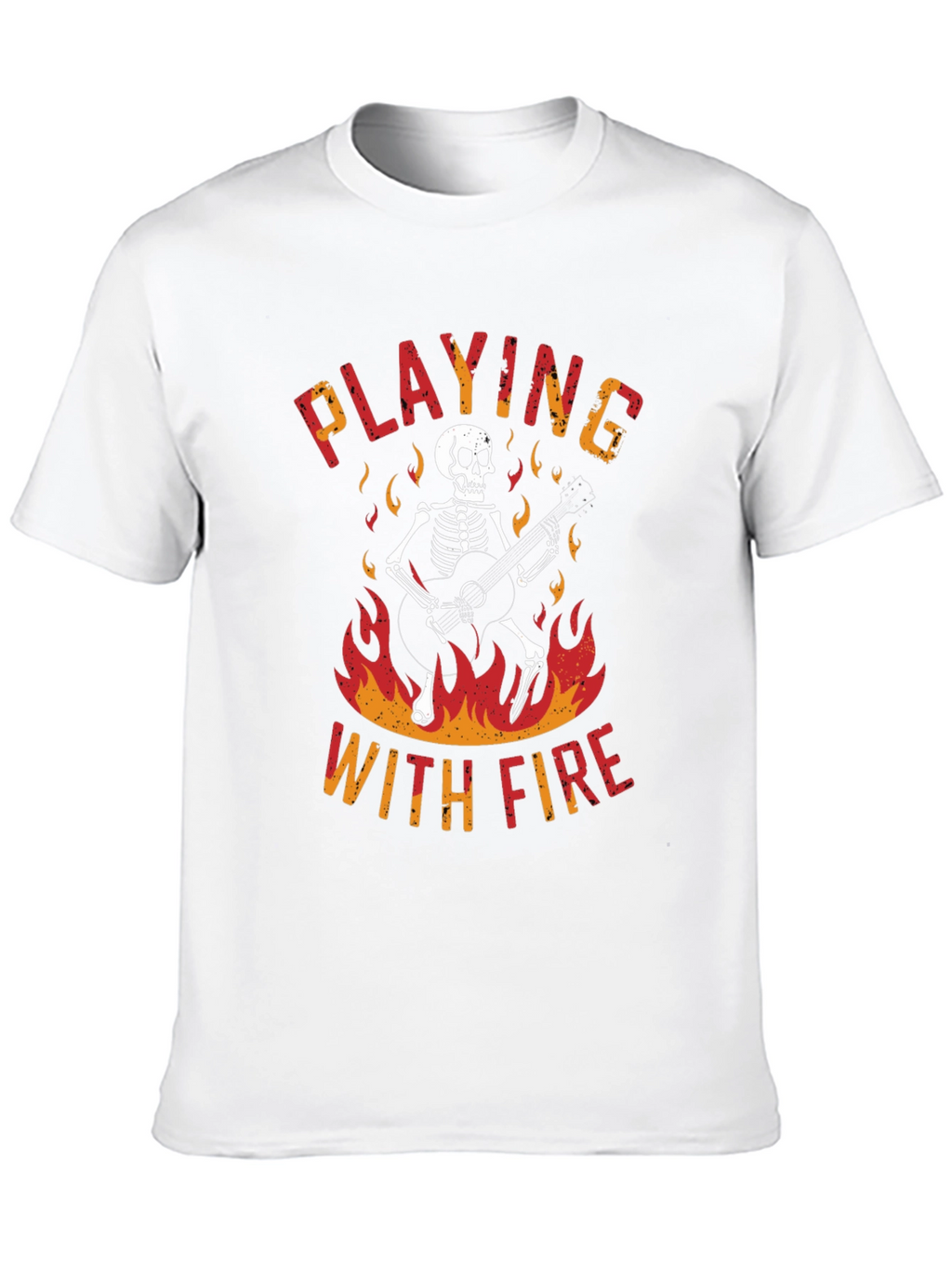 Skeleton Playing Guitar Graphic T-Shirt