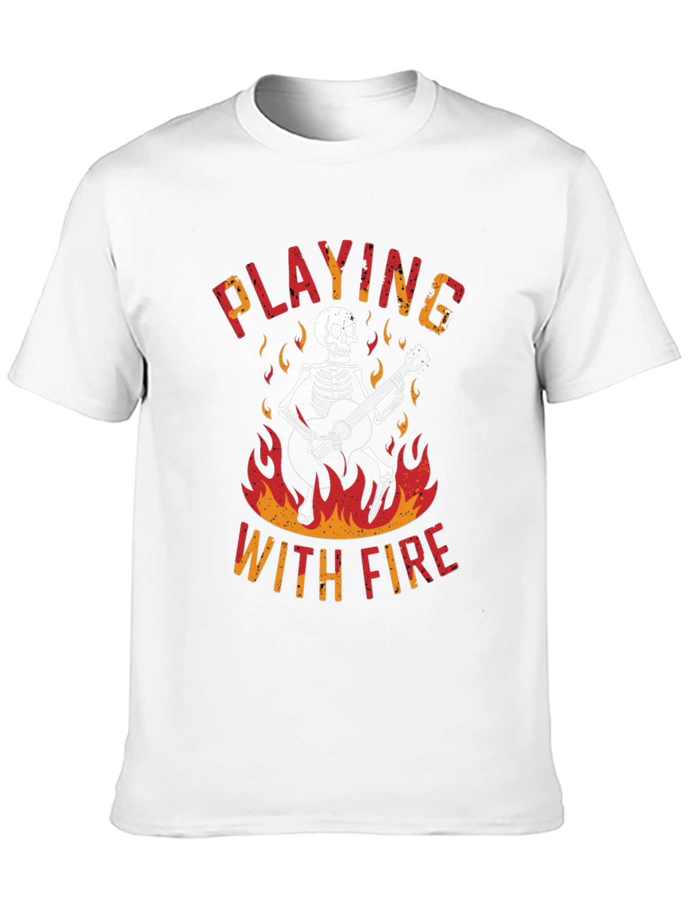 Skeleton Playing Guitar Graphic T-Shirt