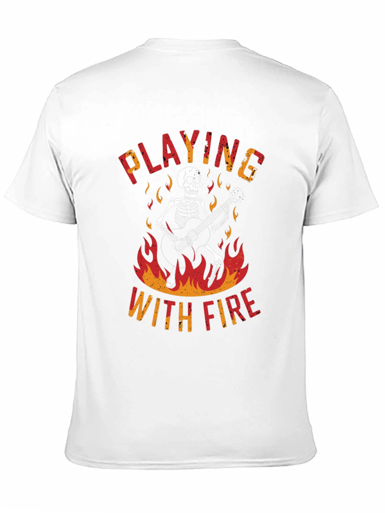 Skeleton Playing Guitar Graphic T-Shirt