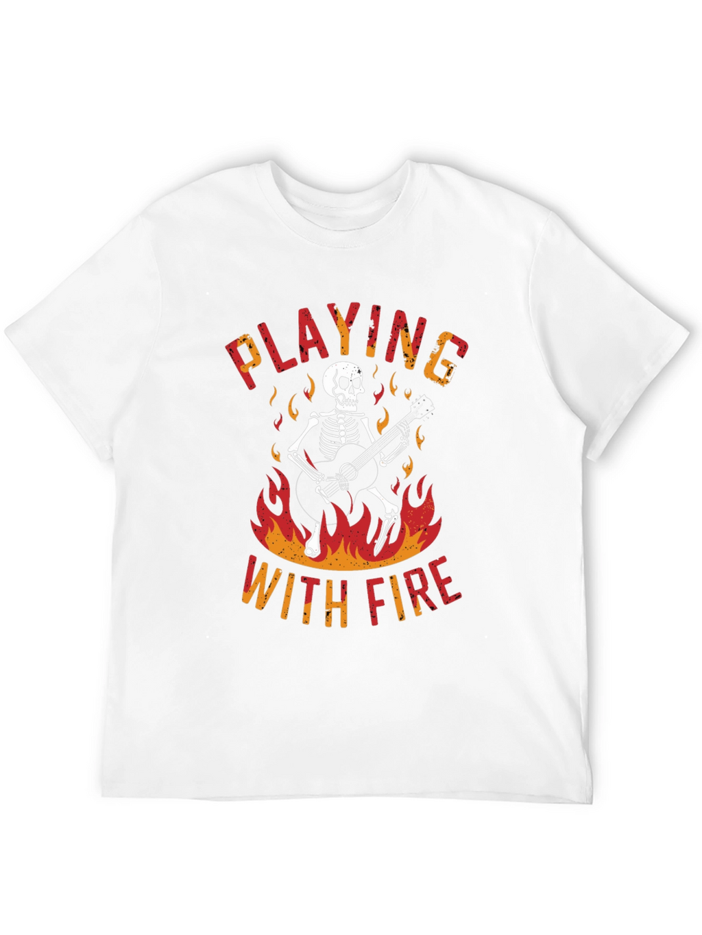Skeleton Playing Guitar Graphic T-Shirt