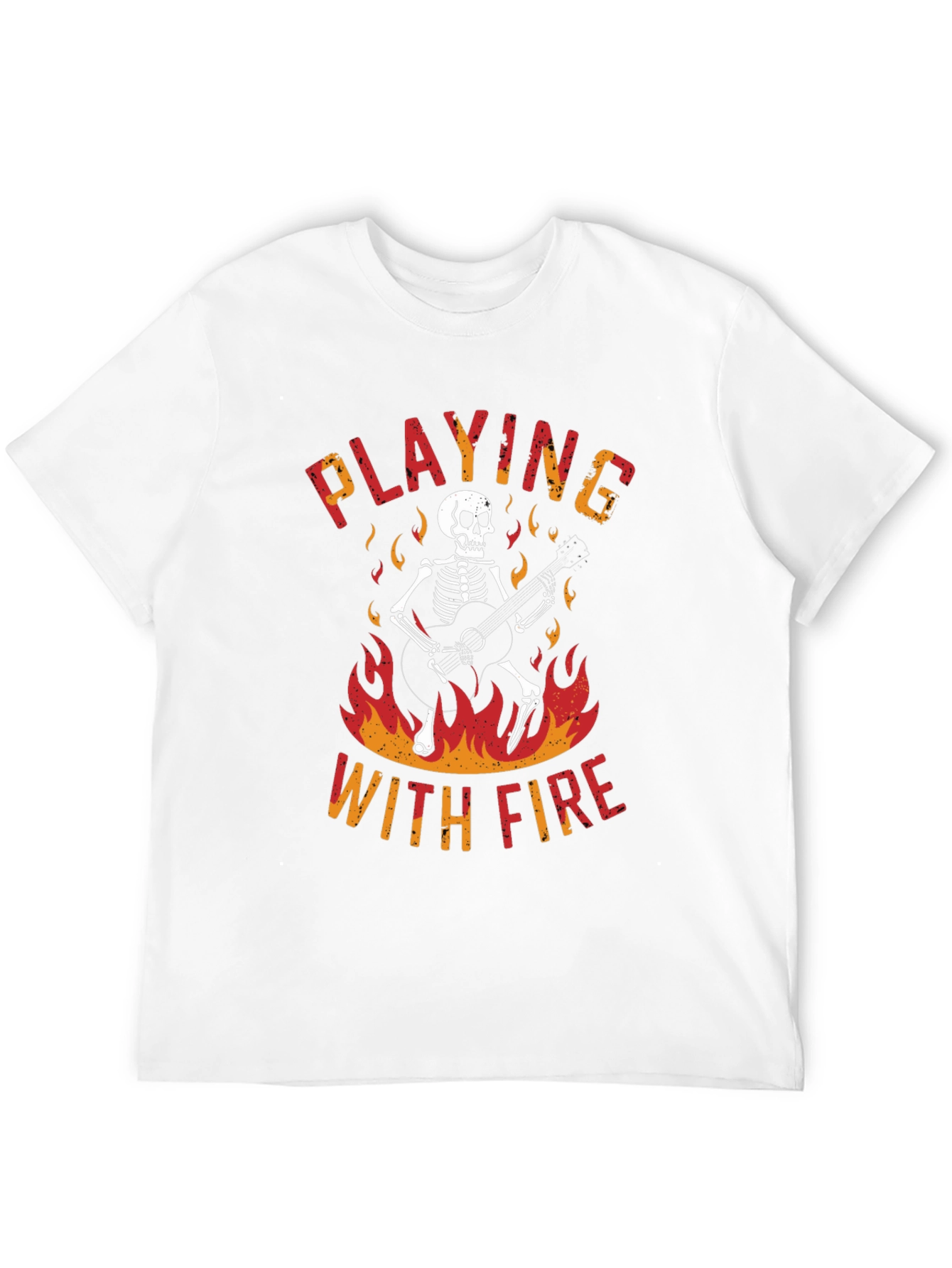 Skeleton Playing Guitar Graphic T-Shirt