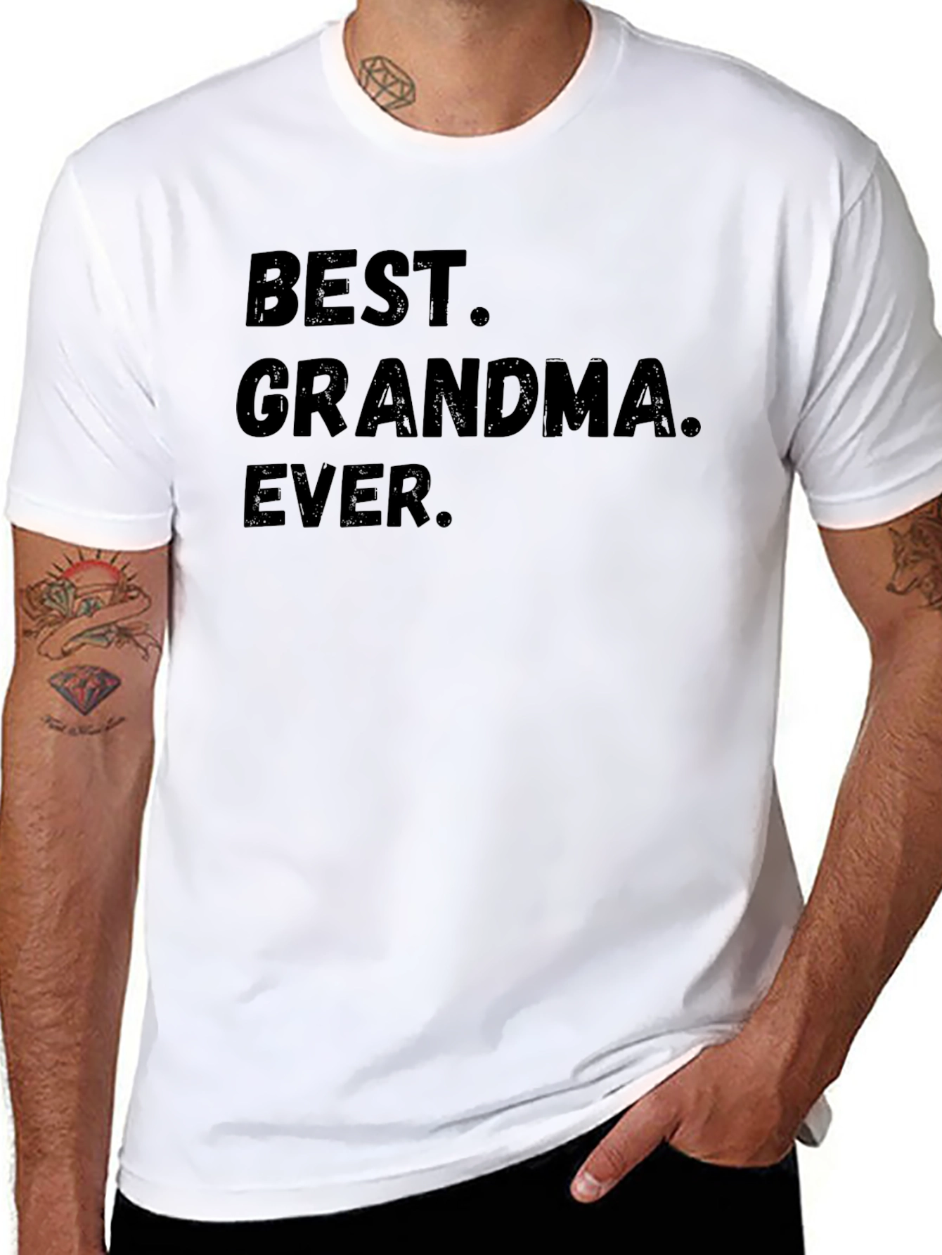 Best Grandma Ever Black Graphic T-Shirt