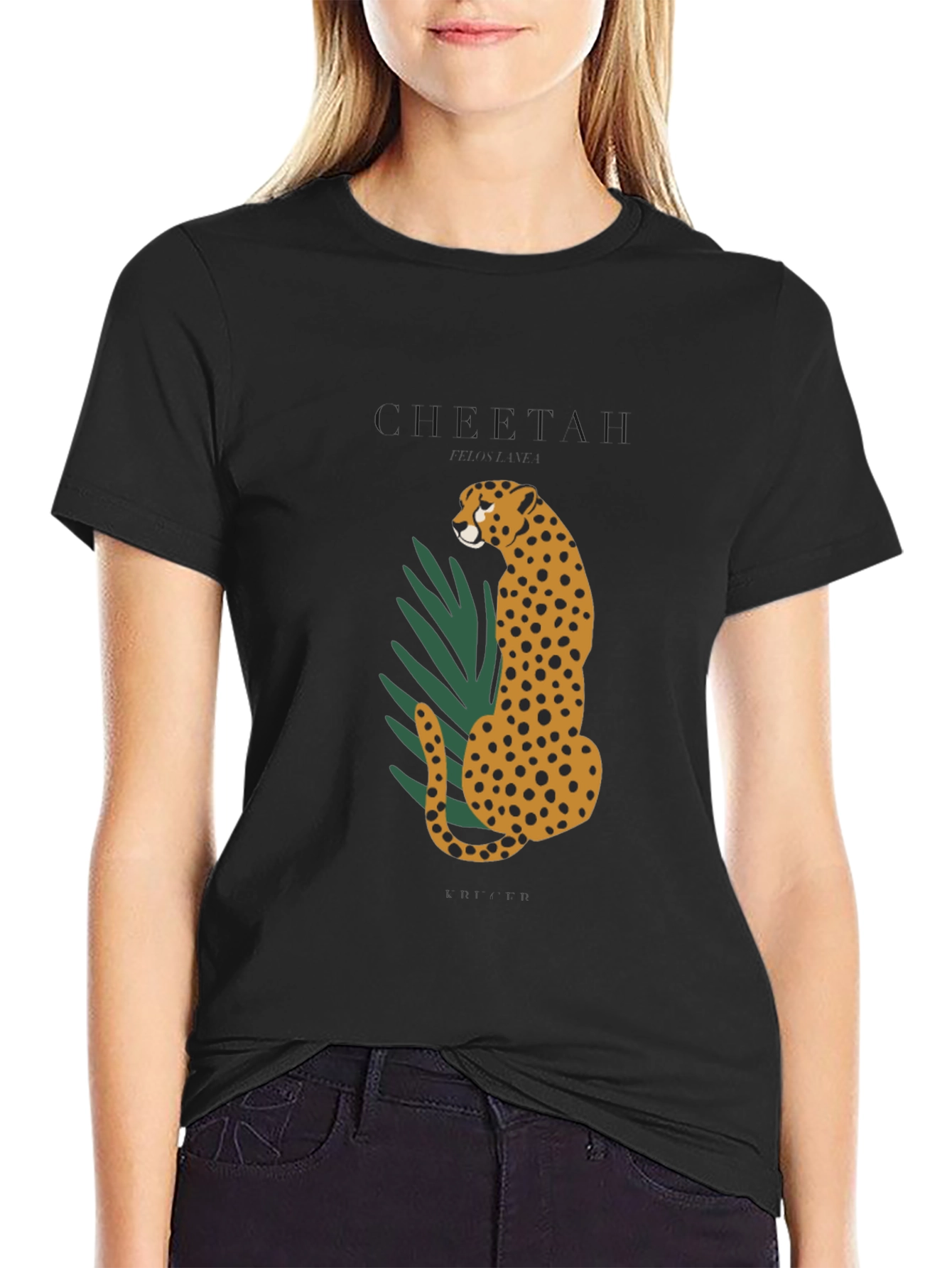 Cheetah Graphic Black T-Shirt