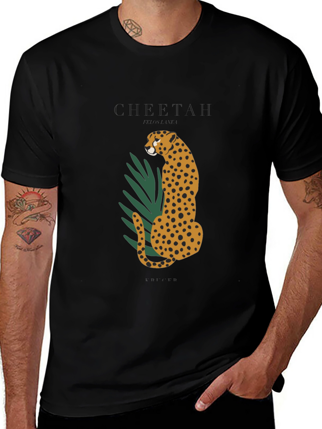 Cheetah Graphic Black T-Shirt