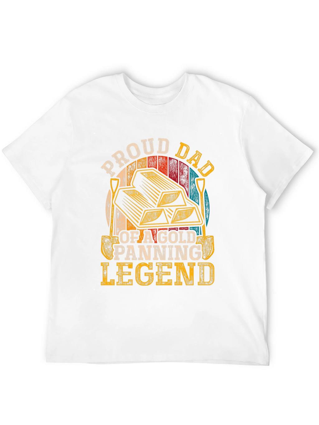 Proud Dad Gold Panning Legend Black T-Shirt