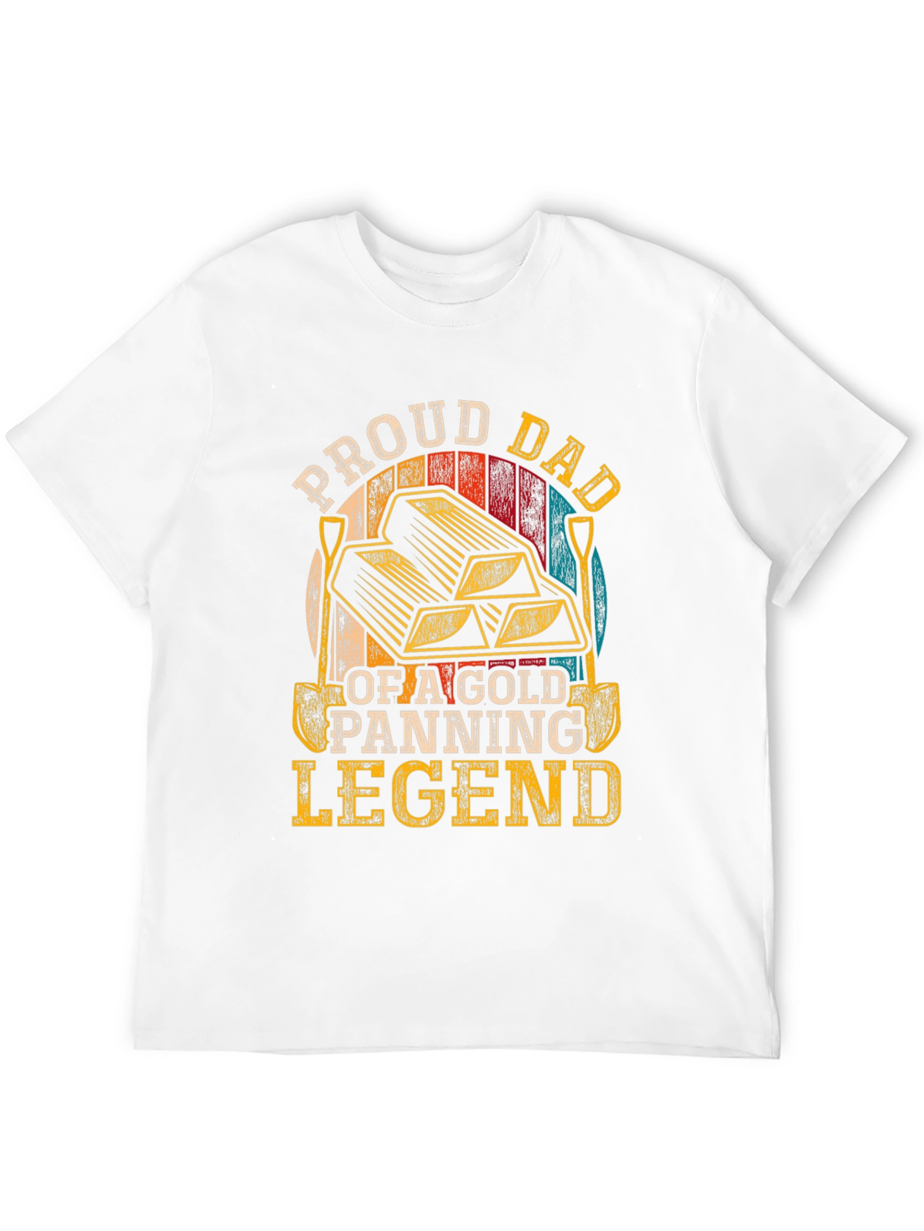 Proud Dad Gold Panning Legend Black T-Shirt